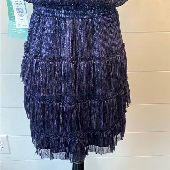 Sam & Jess Elegant shimmering Navy Sleeveless Dress - Picture 10 of 10